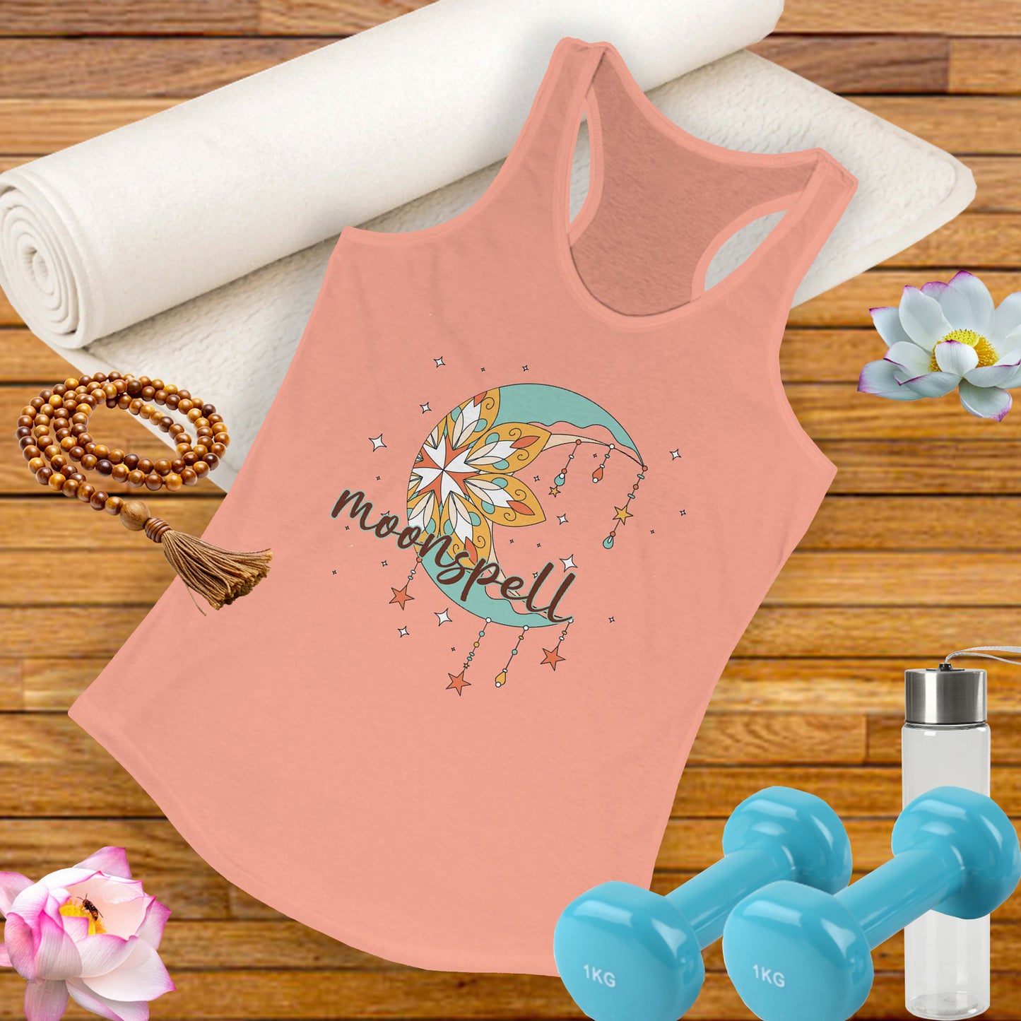 "Moonspell" - BOHO Women's Racerback Tank Top - For the Free-Spirited Soul