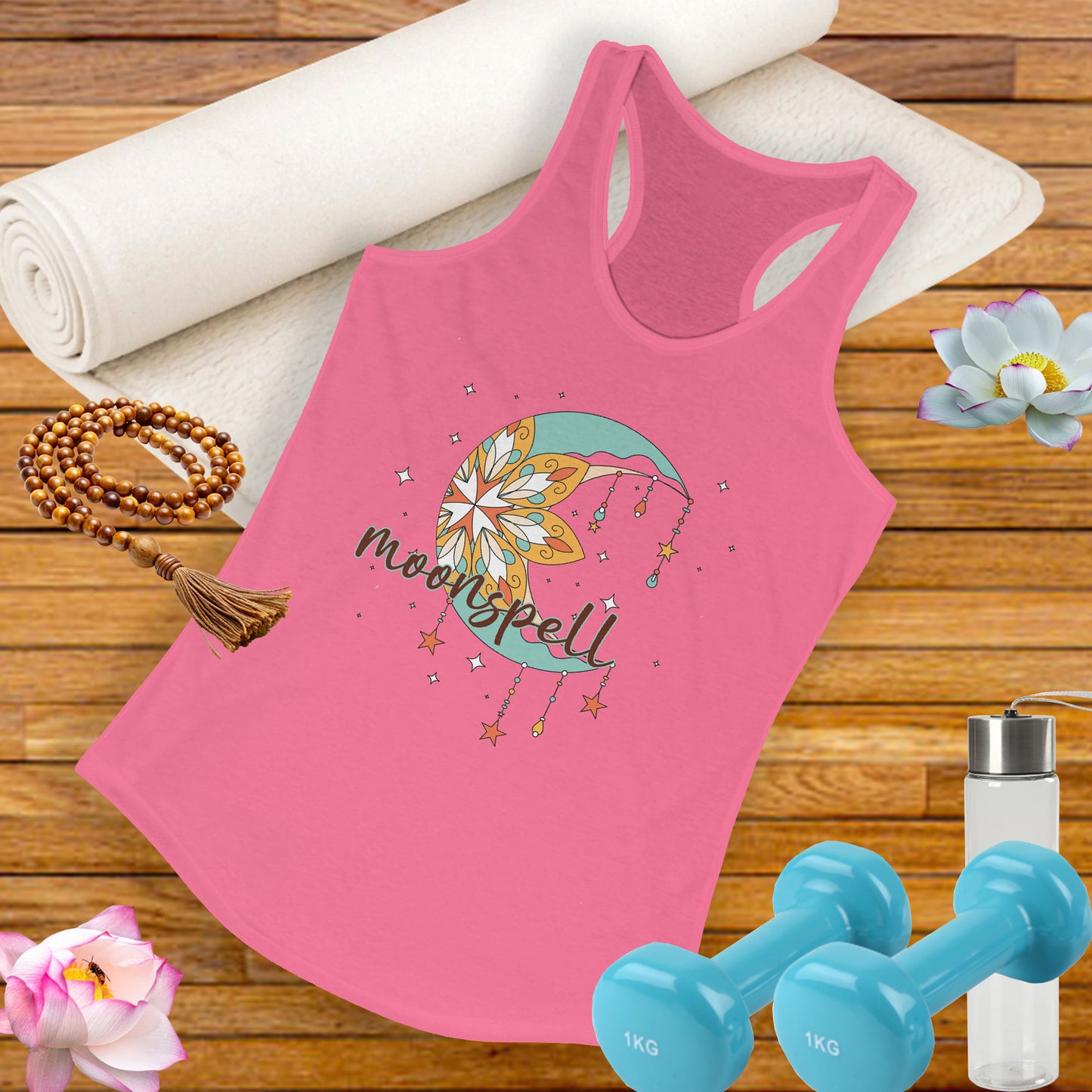 "Moonspell" - BOHO Women's Racerback Tank Top - For the Free-Spirited Soul