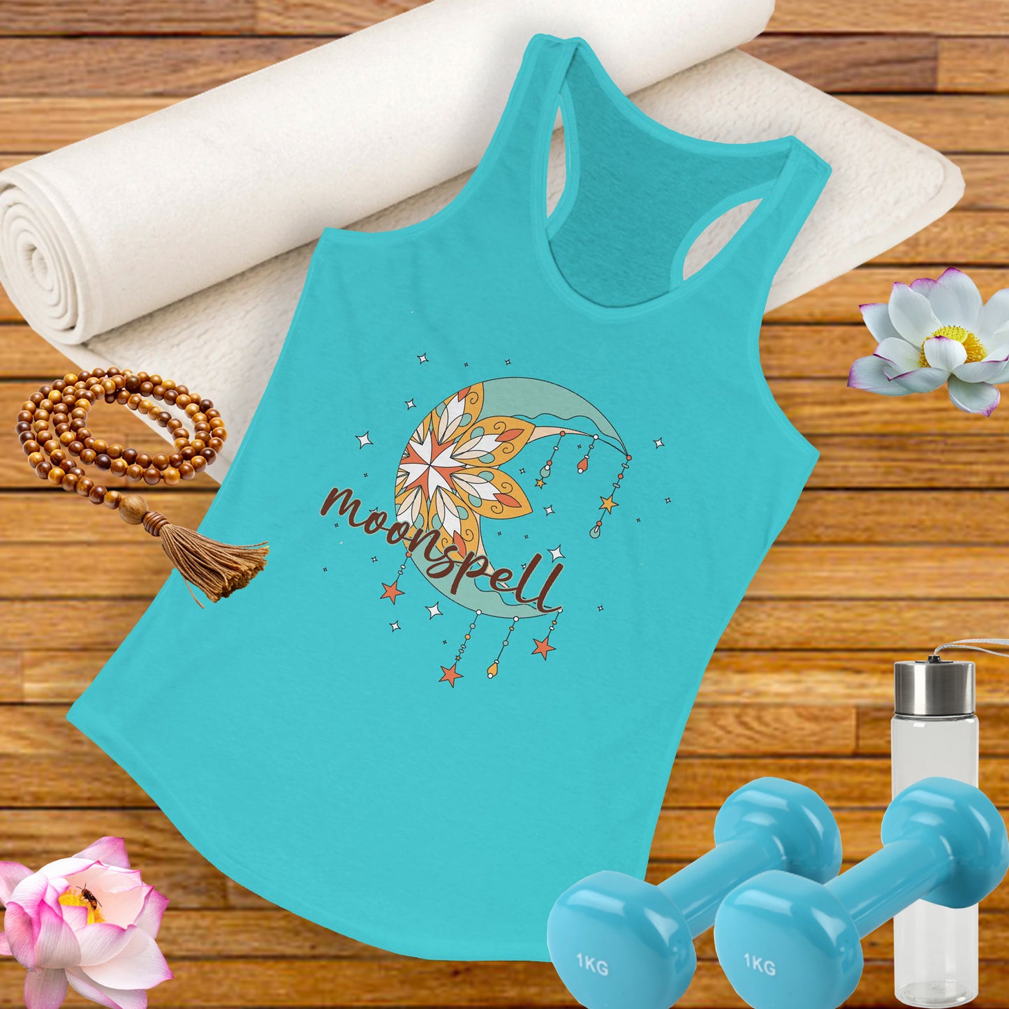 "Moonspell" - BOHO Women's Racerback Tank Top - For the Free-Spirited Soul