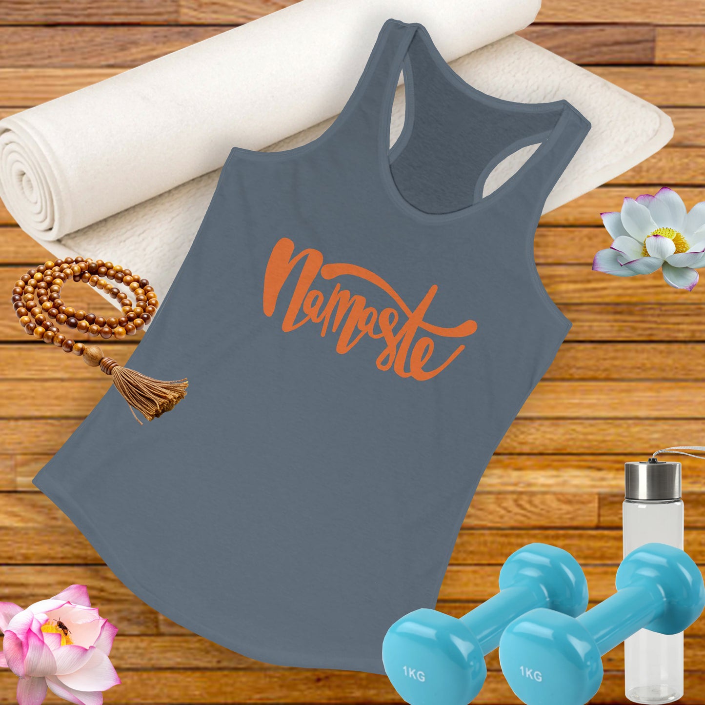 "Namaste" - Women's Racerback Tank Top - Flow in Style and Peace