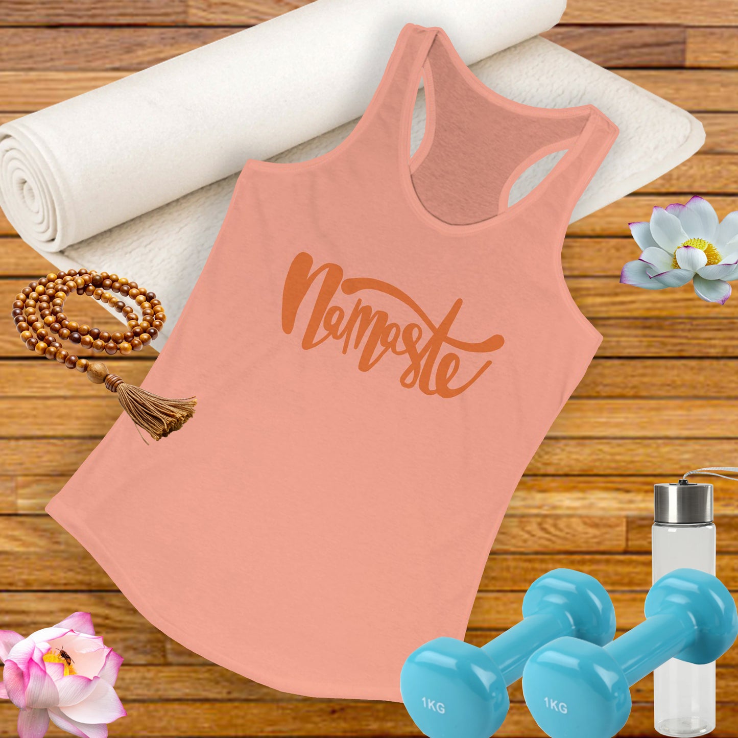 "Namaste" - Women's Racerback Tank Top - Flow in Style and Peace