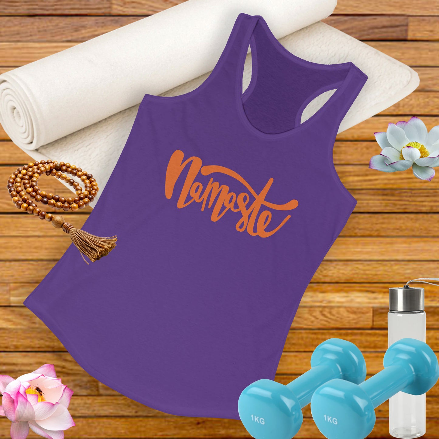 "Namaste" - Women's Racerback Tank Top - Flow in Style and Peace