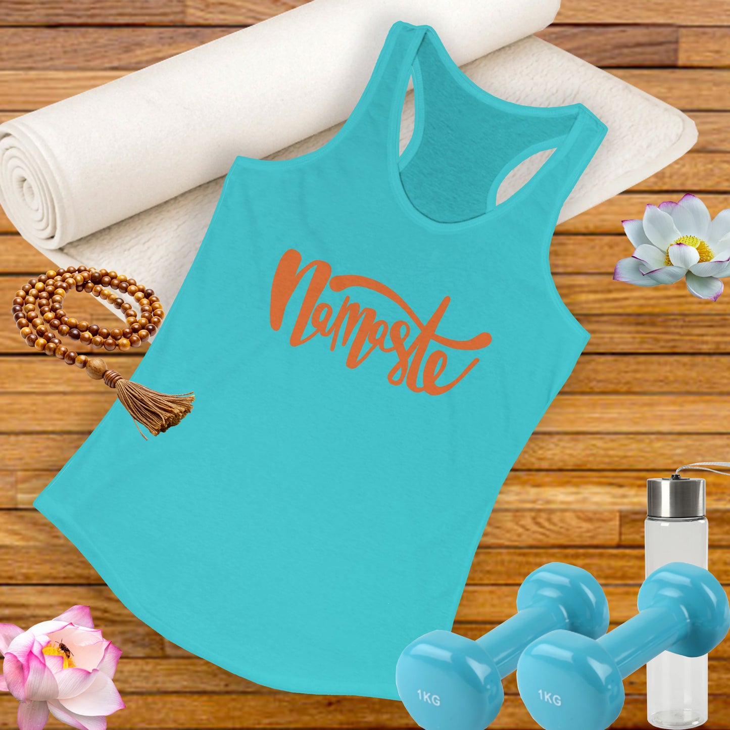 "Namaste" - Women's Racerback Tank Top - Flow in Style and Peace