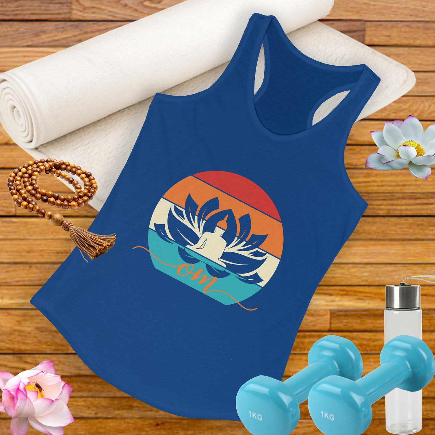 Awakened Grace - Buddha, Lotus & Om Racerback Tank - Yoga Inspired Women's Top