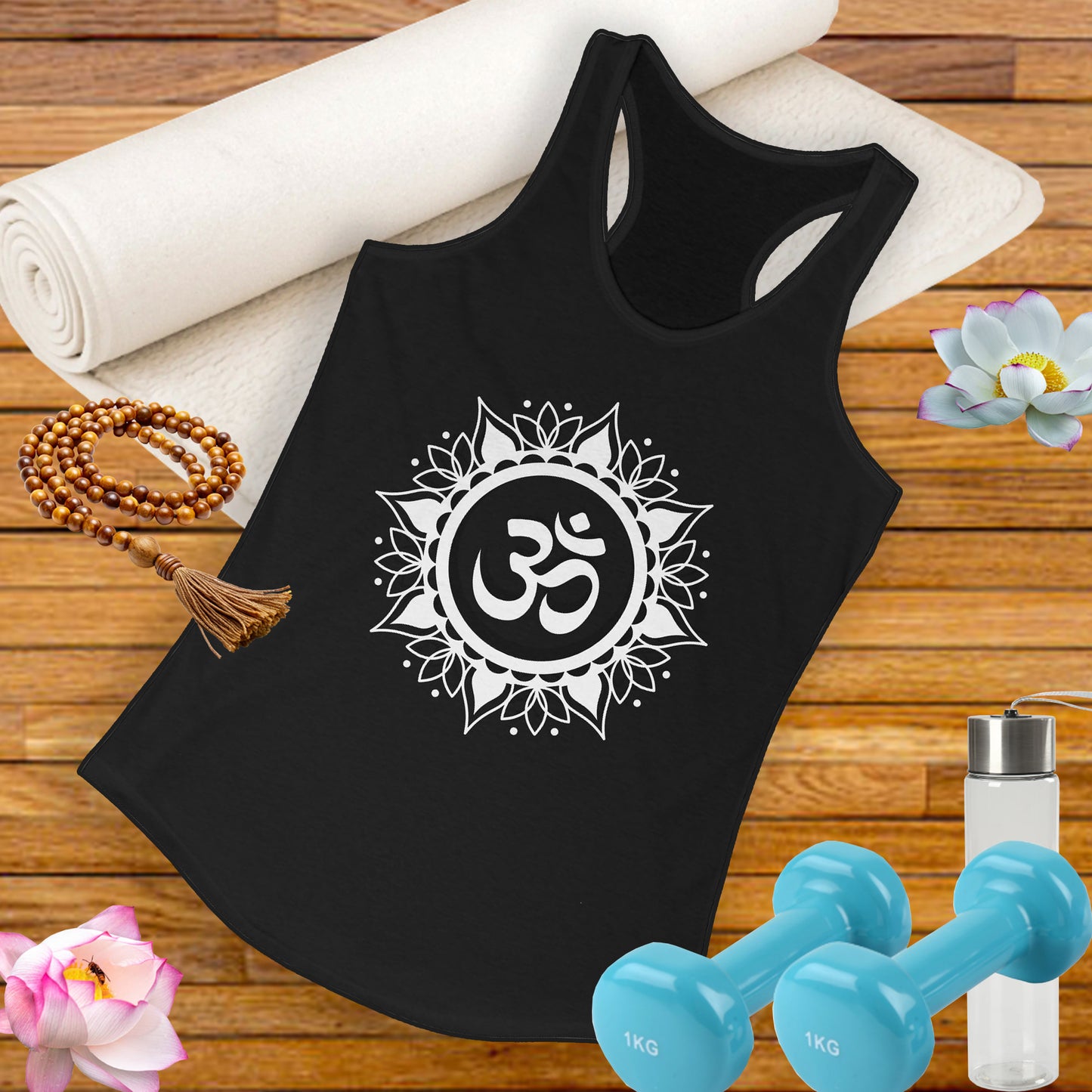 "OM" Mandala Tank - Center Yourself in Style - Women's Racerback Tank