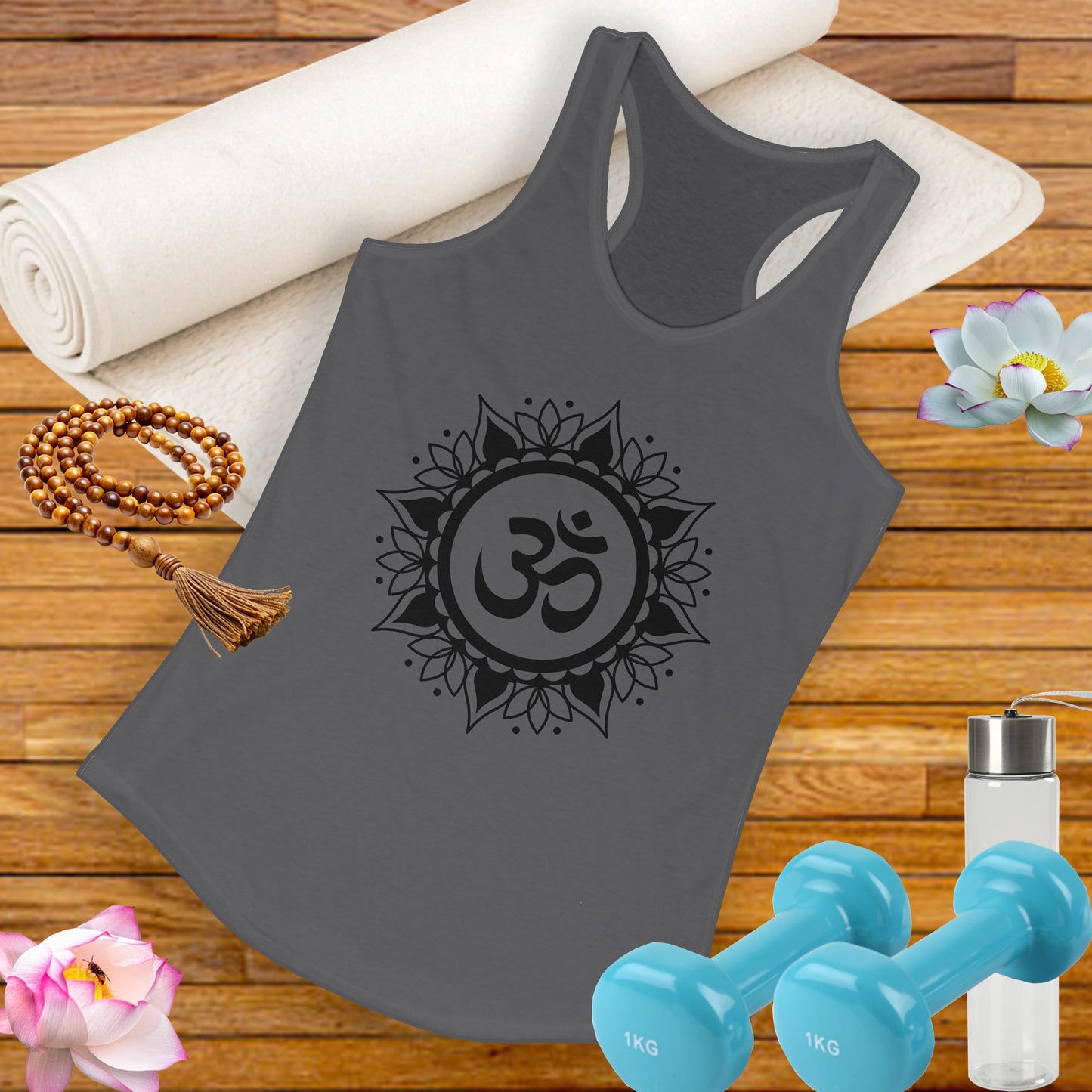 "OM" Mandala Tank - Center Yourself in Style - Women's Racerback Tank