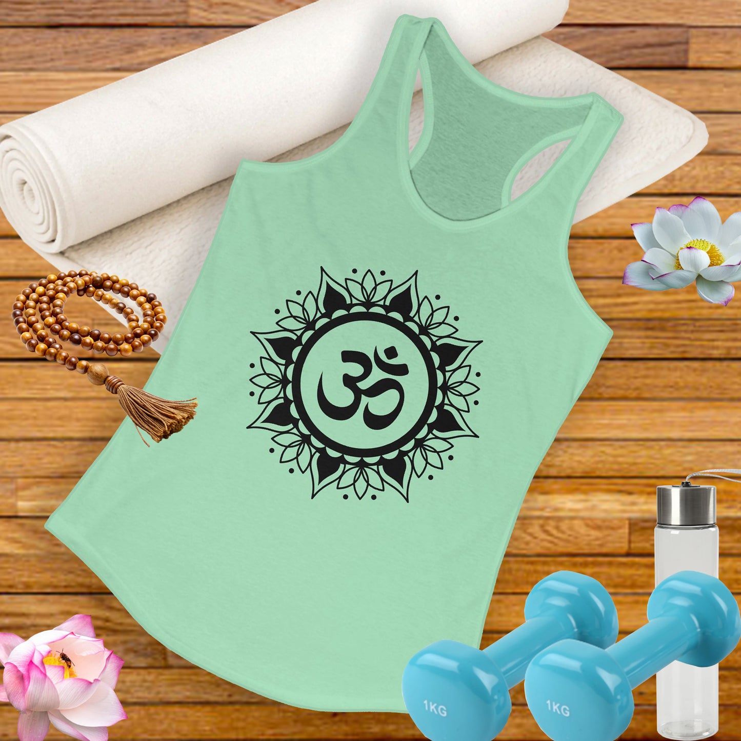"OM" Mandala Tank - Center Yourself in Style - Women's Racerback Tank