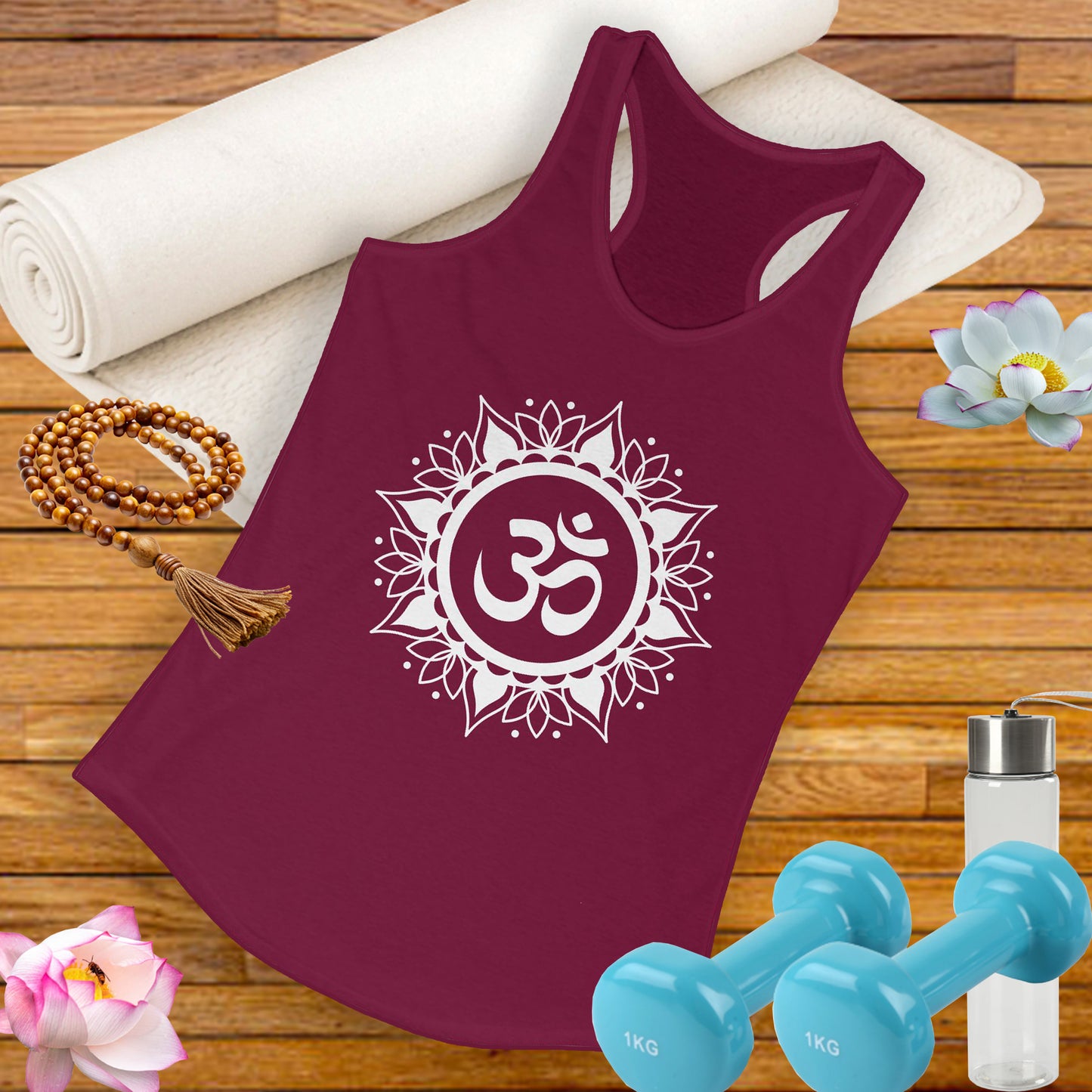 "OM" Mandala Tank - Center Yourself in Style - Women's Racerback Tank