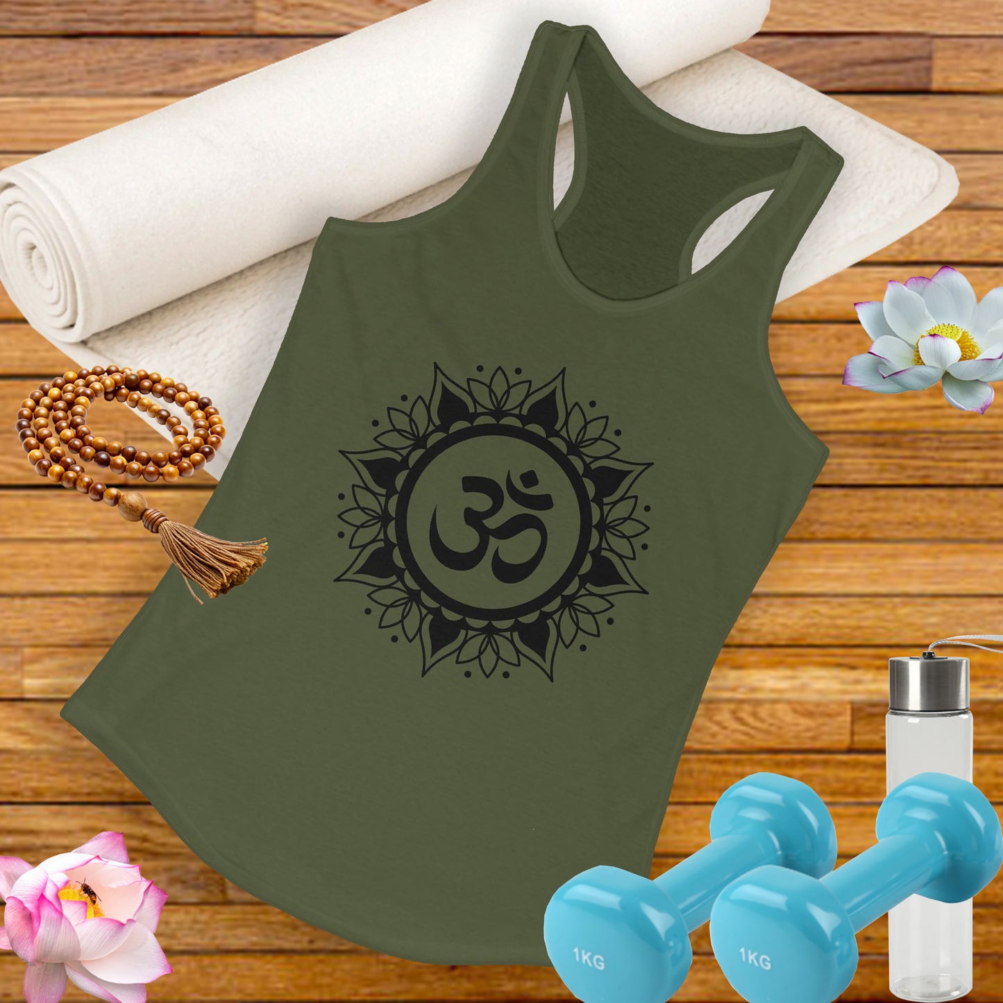 "OM" Mandala Tank - Center Yourself in Style - Women's Racerback Tank