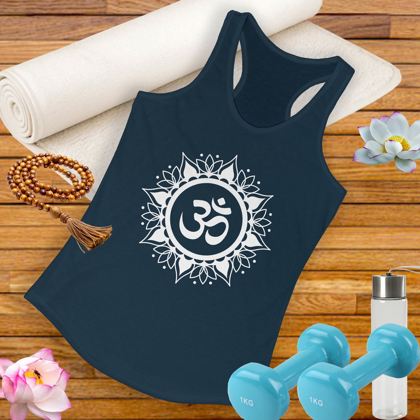 "OM" Mandala Tank - Center Yourself in Style - Women's Racerback Tank
