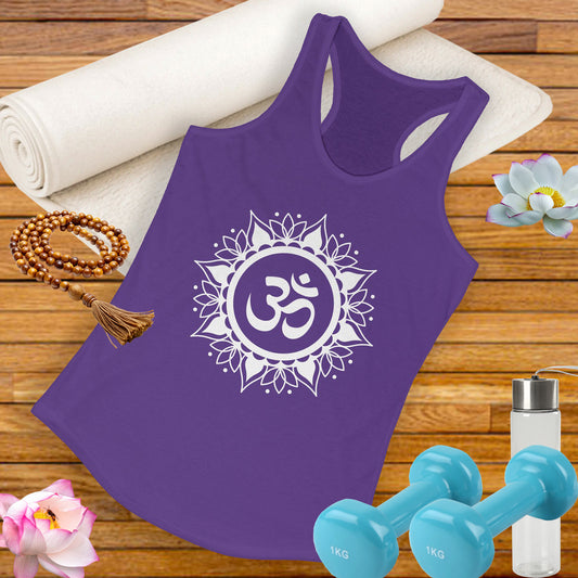 "OM" Mandala Tank - Center Yourself in Style - Women's Racerback Tank