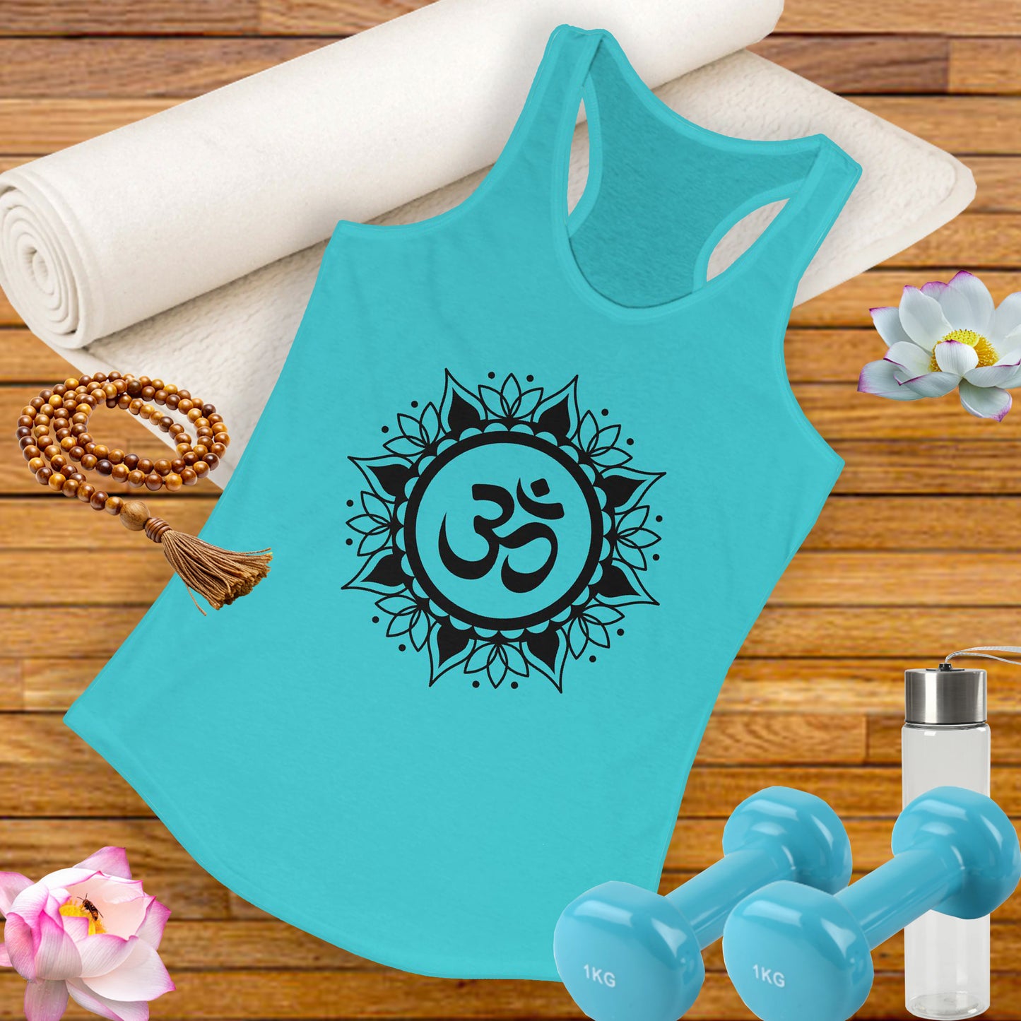 "OM" Mandala Tank - Center Yourself in Style - Women's Racerback Tank