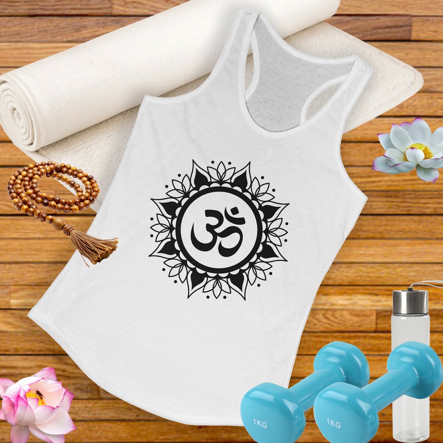 "OM" Mandala Tank - Center Yourself in Style - Women's Racerback Tank