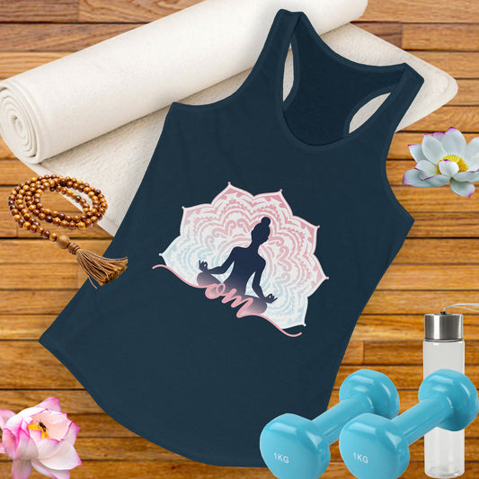 Mandala OM Meditation Racerback Tank – Move with Mindfulness, Radiate Inner Calm