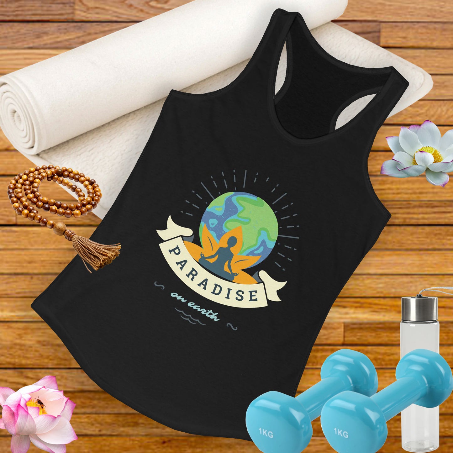 Paradise Within – Earth, Lotus & Meditation Racerback Tank