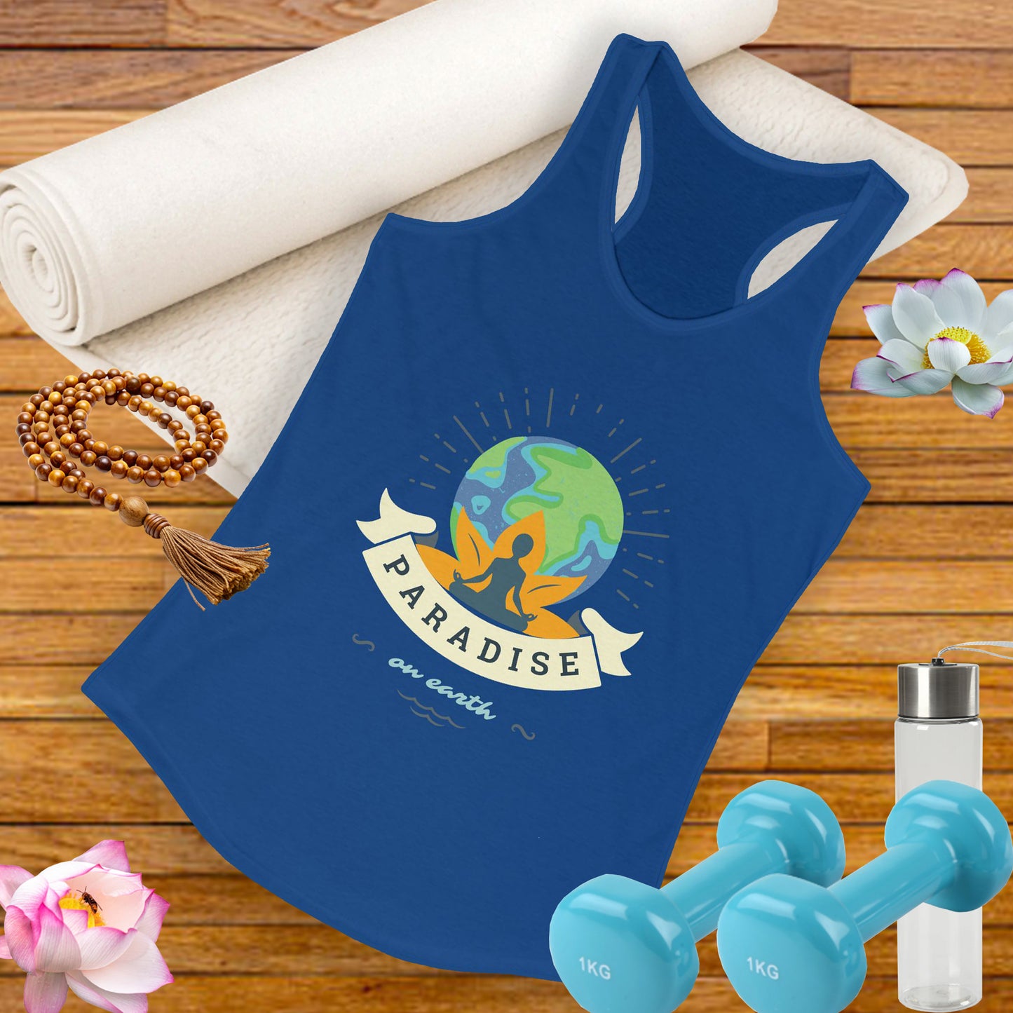 Paradise Within – Earth, Lotus & Meditation Racerback Tank