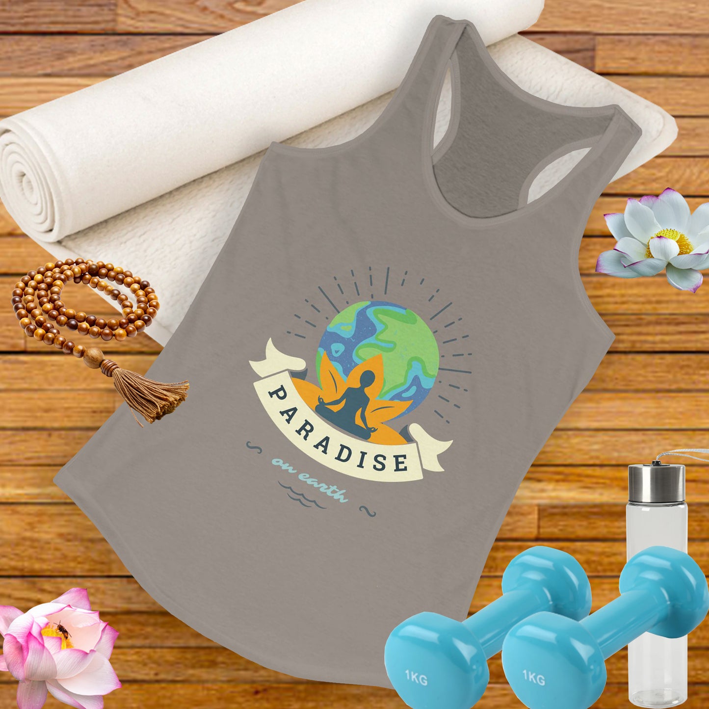 Paradise Within – Earth, Lotus & Meditation Racerback Tank