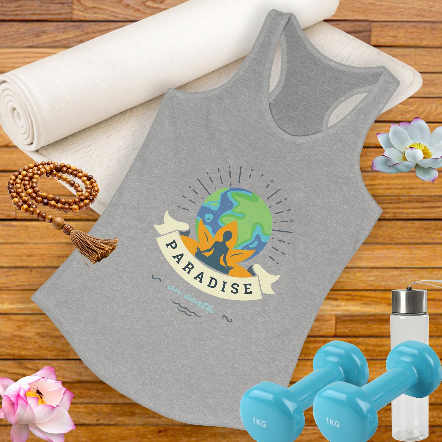 Paradise Within – Earth, Lotus & Meditation Racerback Tank