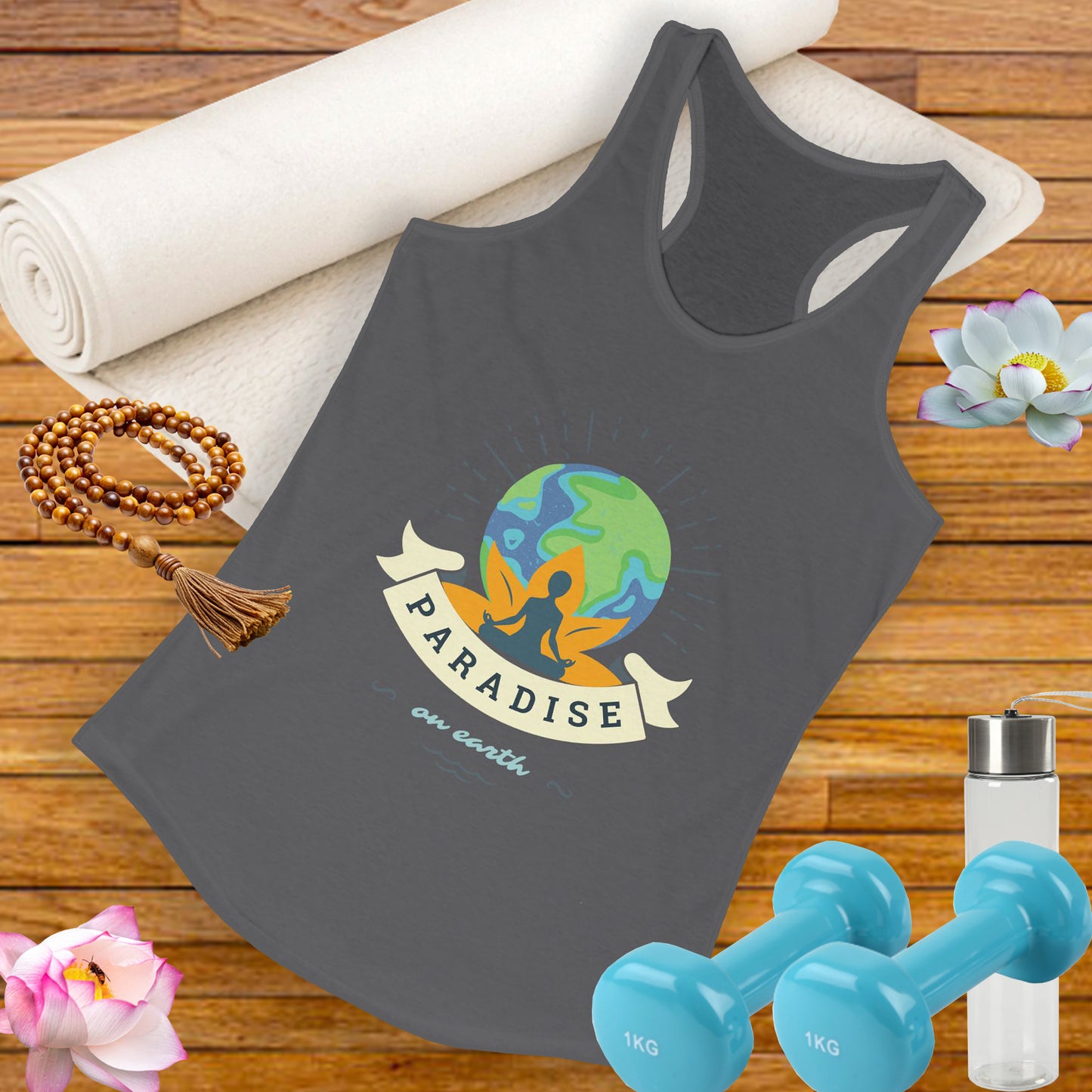 Paradise Within – Earth, Lotus & Meditation Racerback Tank