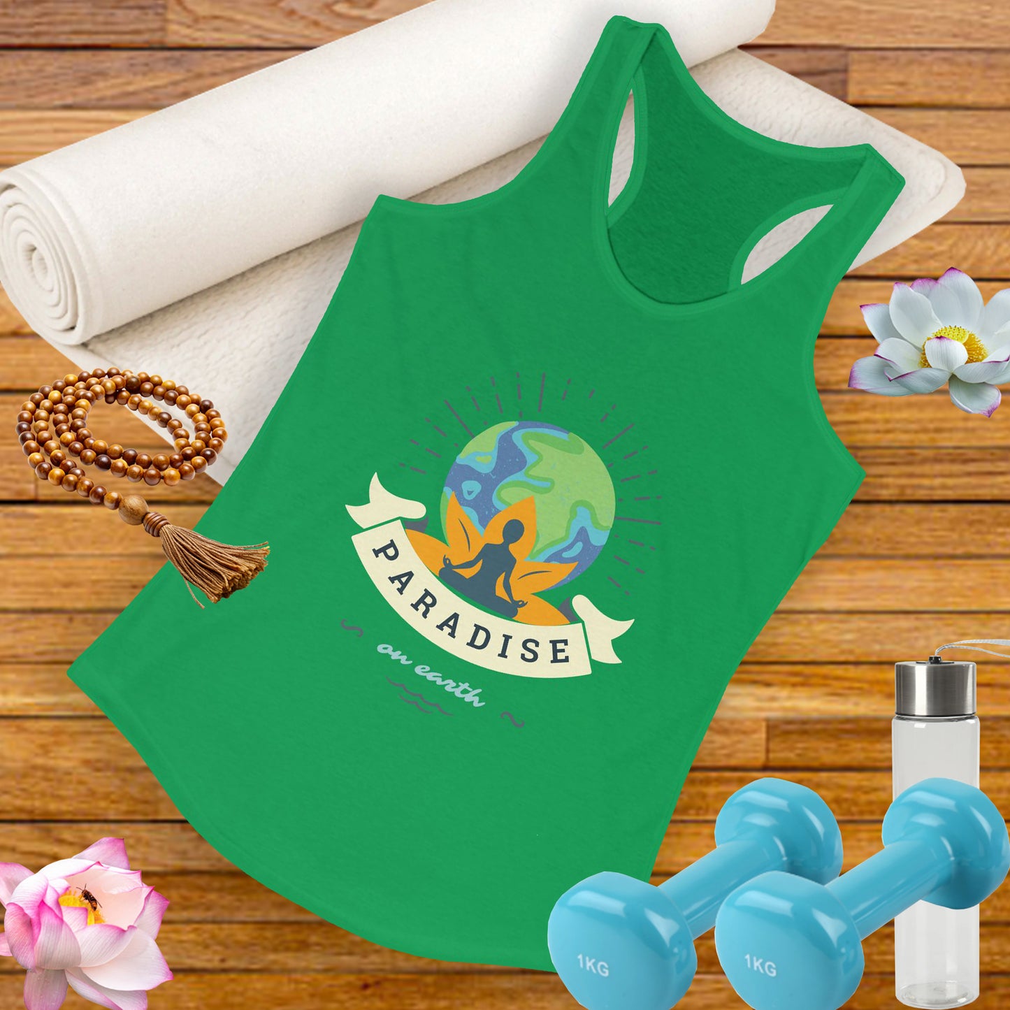Paradise Within – Earth, Lotus & Meditation Racerback Tank