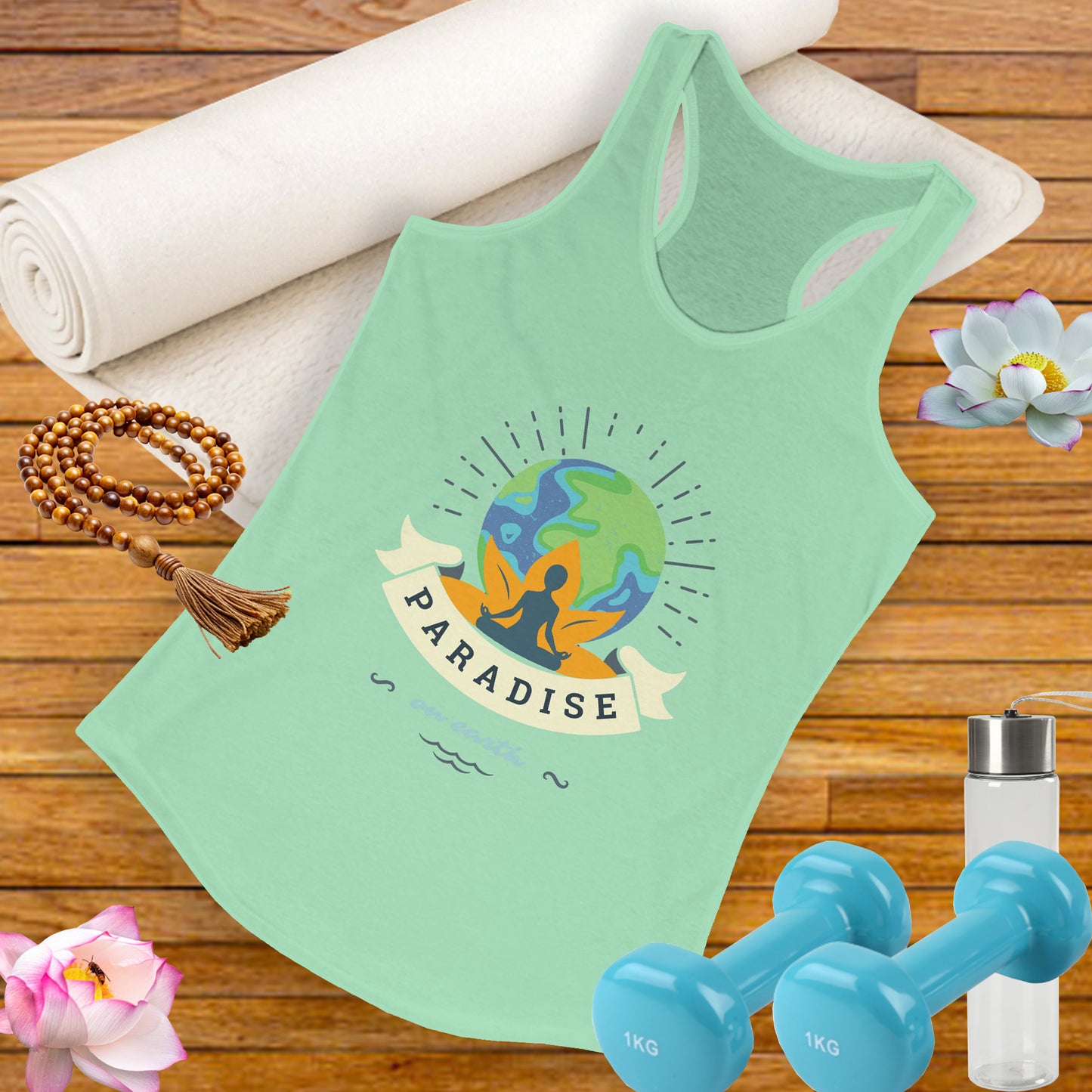 Paradise Within – Earth, Lotus & Meditation Racerback Tank