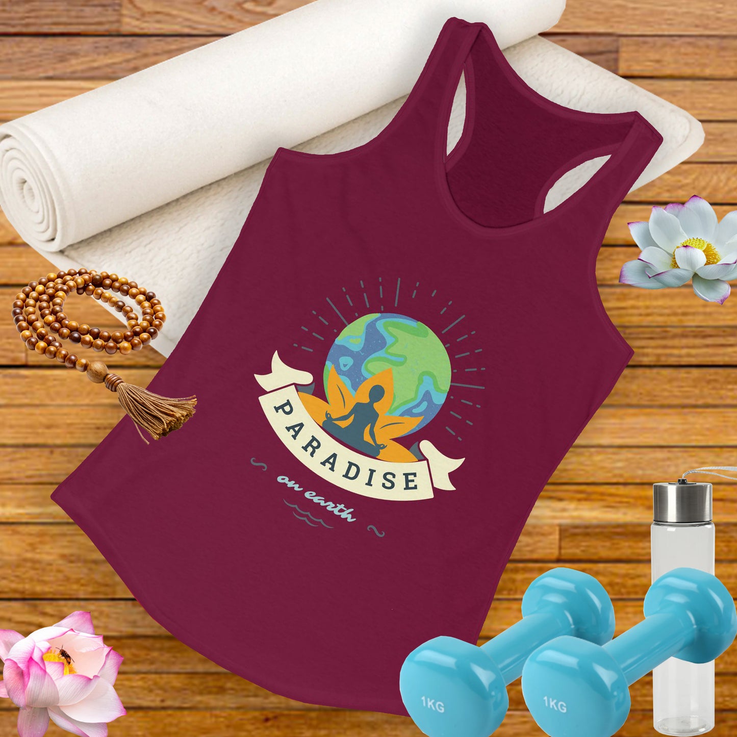 Paradise Within – Earth, Lotus & Meditation Racerback Tank