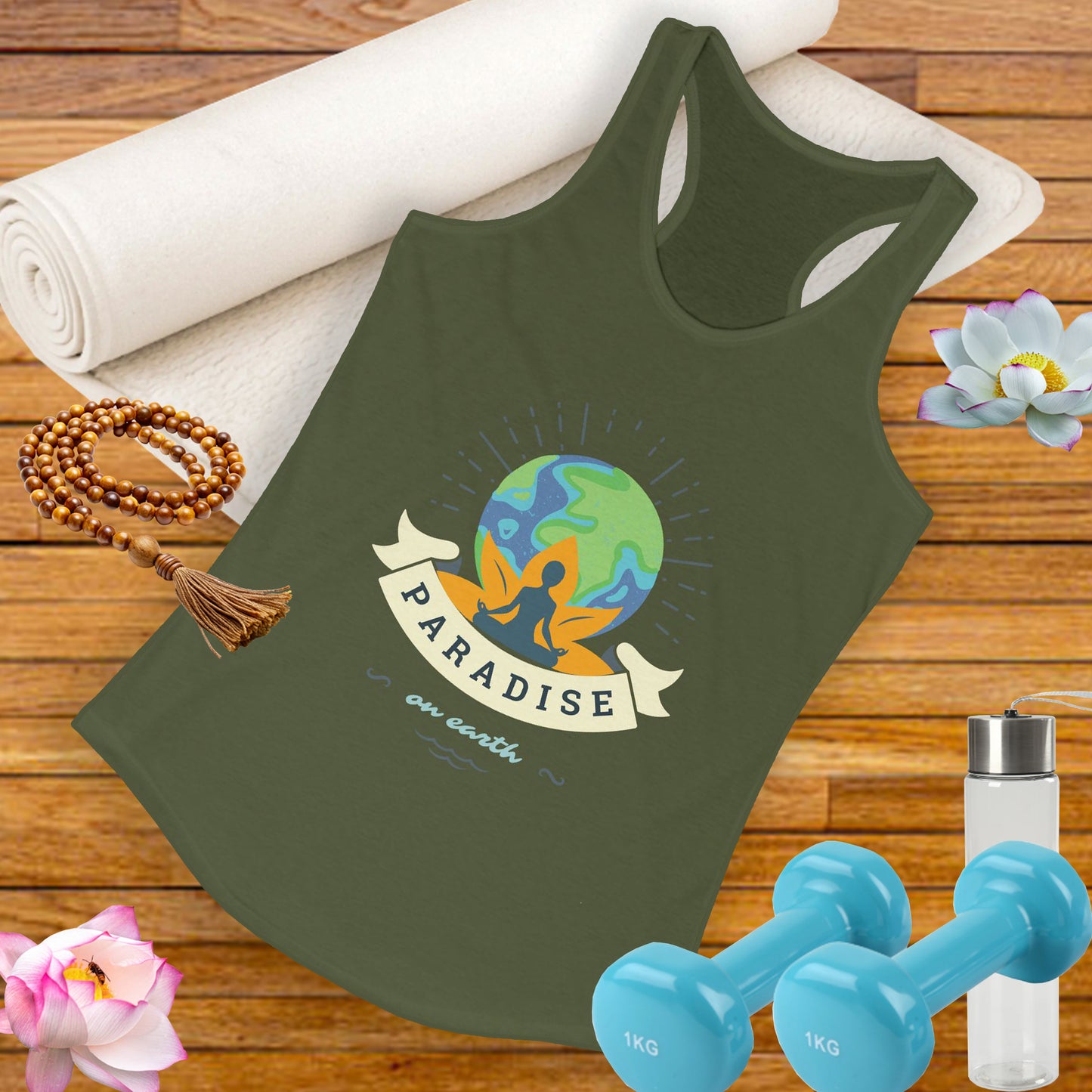 Paradise Within – Earth, Lotus & Meditation Racerback Tank