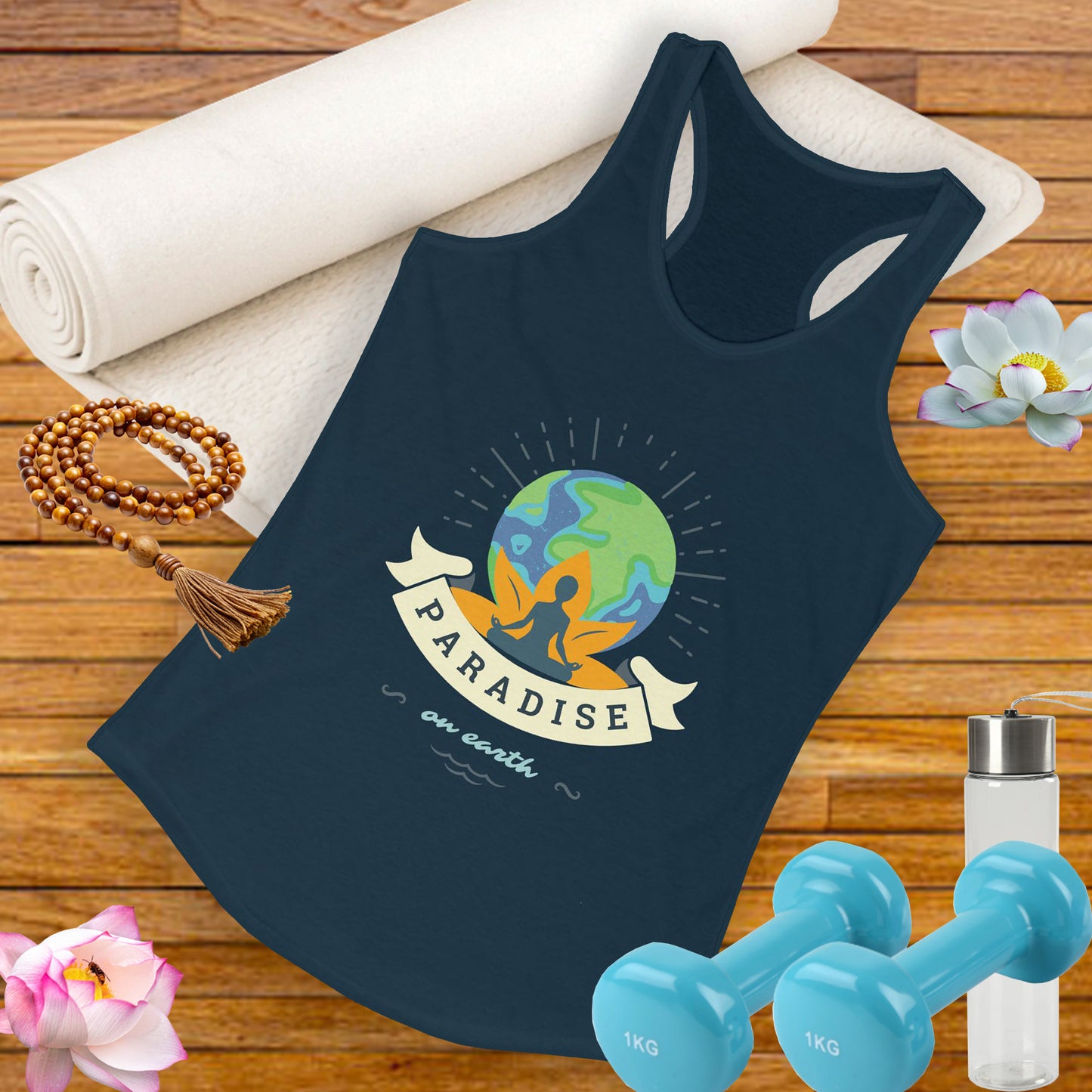 Paradise Within – Earth, Lotus & Meditation Racerback Tank
