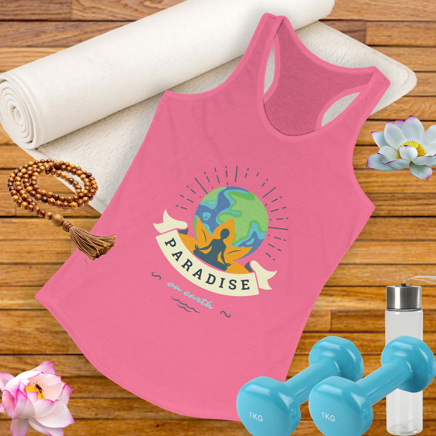 Paradise Within – Earth, Lotus & Meditation Racerback Tank
