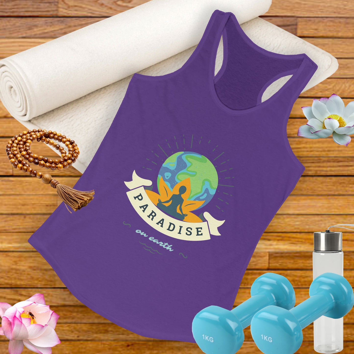 Paradise Within – Earth, Lotus & Meditation Racerback Tank