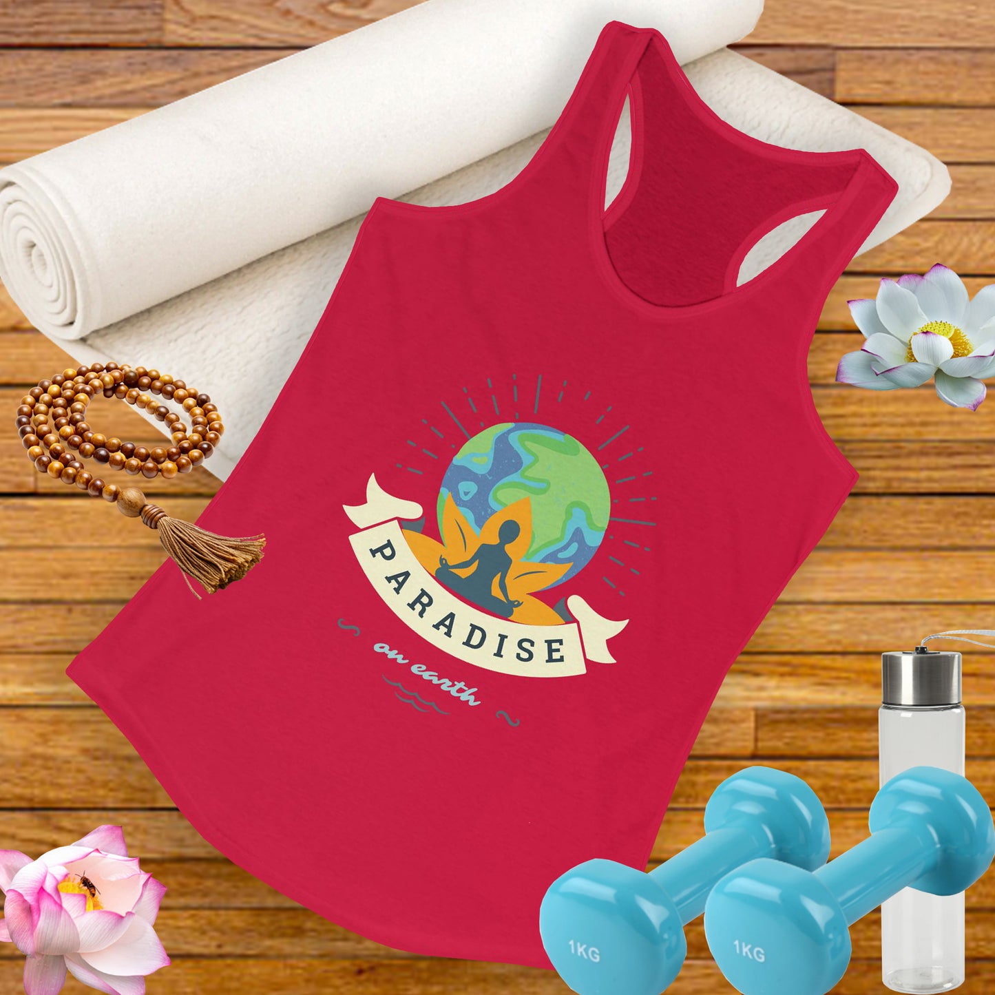 Paradise Within – Earth, Lotus & Meditation Racerback Tank