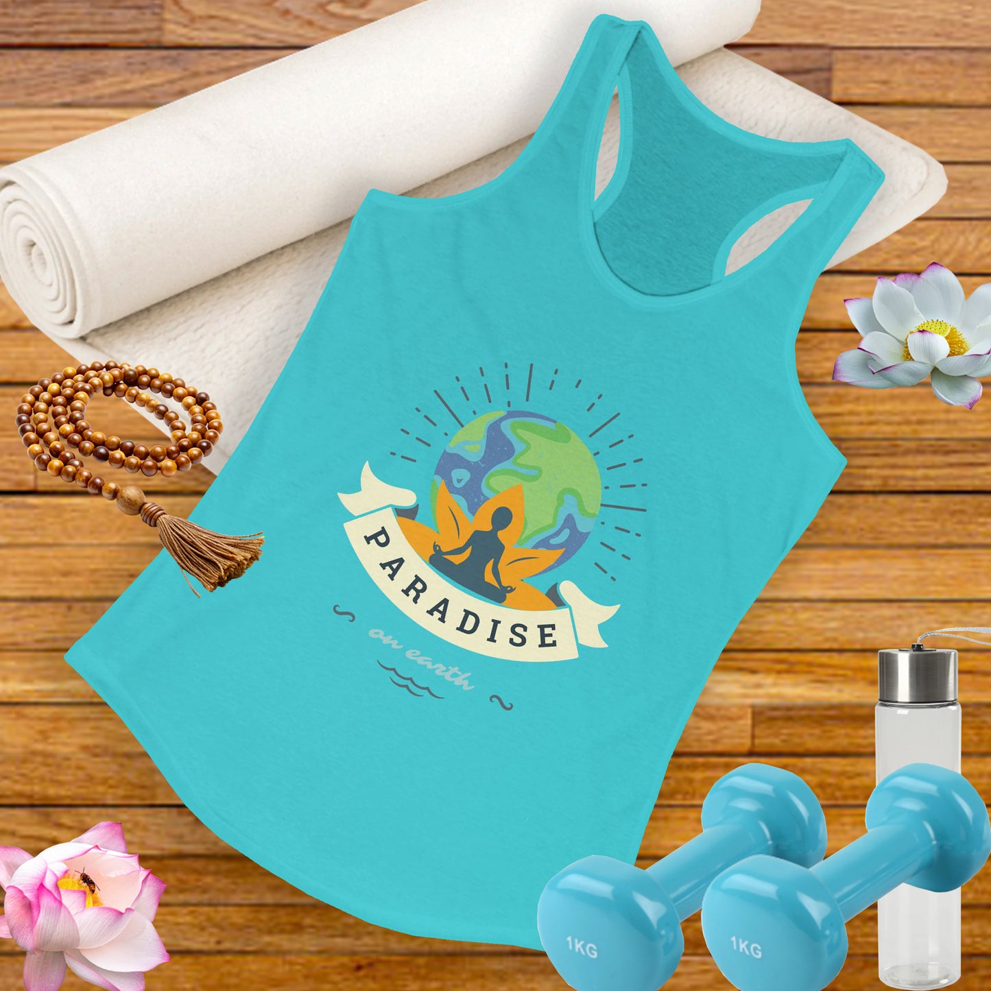 Paradise Within – Earth, Lotus & Meditation Racerback Tank