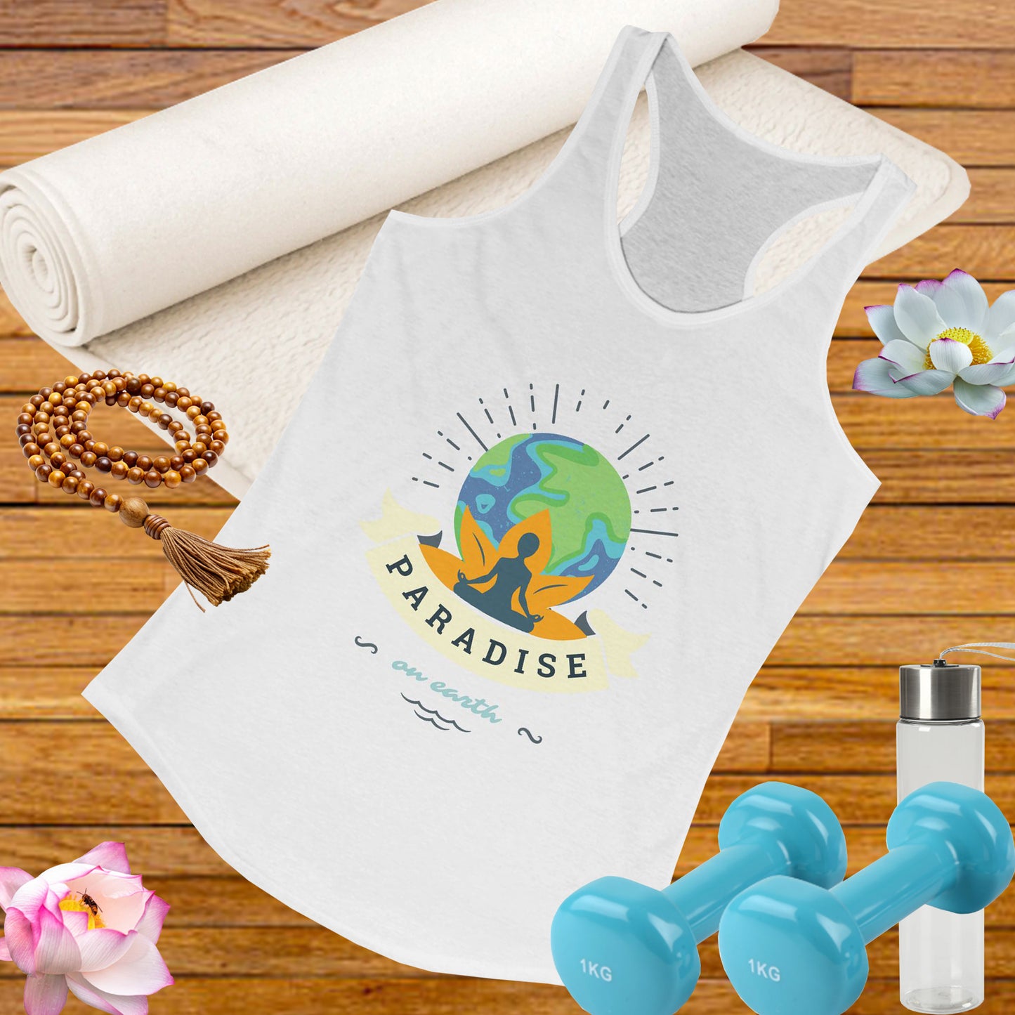 Paradise Within – Earth, Lotus & Meditation Racerback Tank