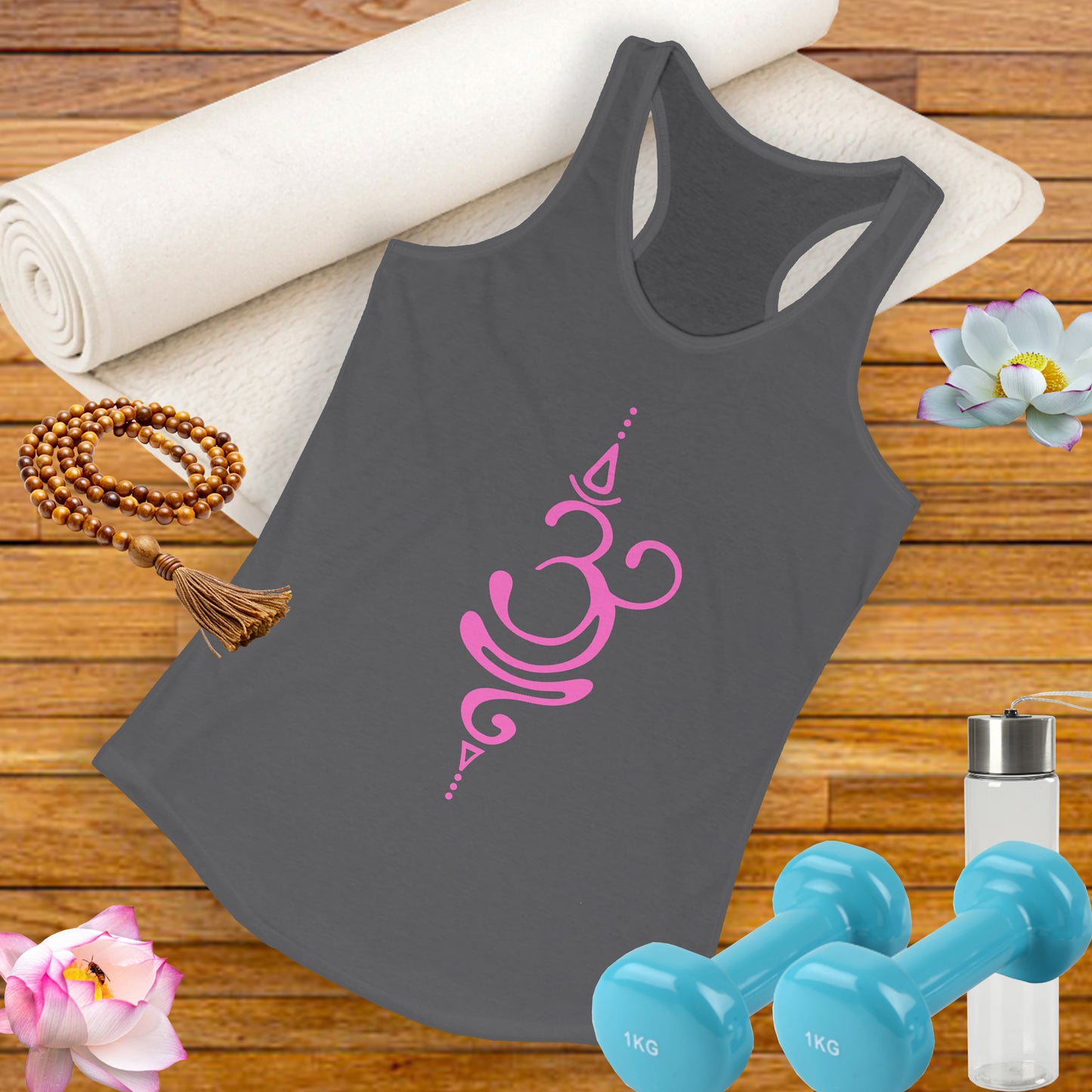 "Sacred Style" Racerback Tank - Modern Om Symbol for Yoga & Everyday Zen