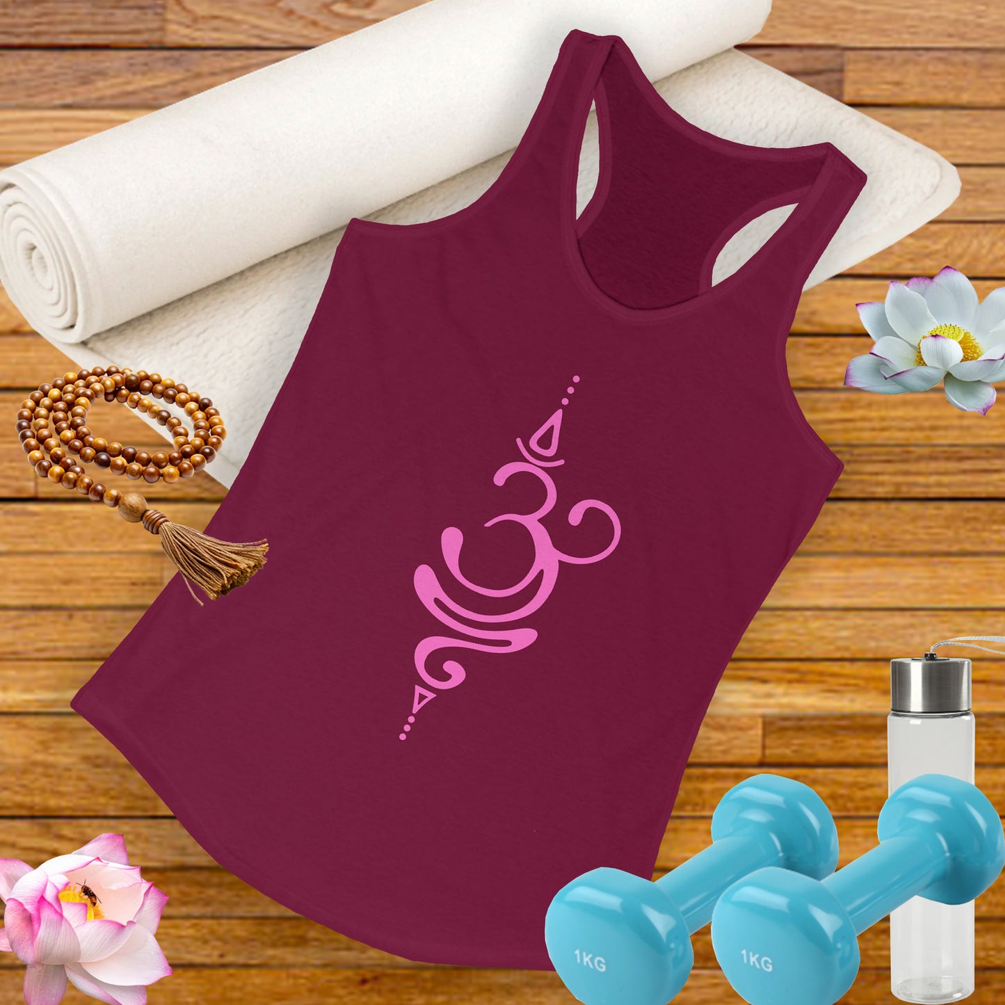 "Sacred Style" Racerback Tank - Modern Om Symbol for Yoga & Everyday Zen