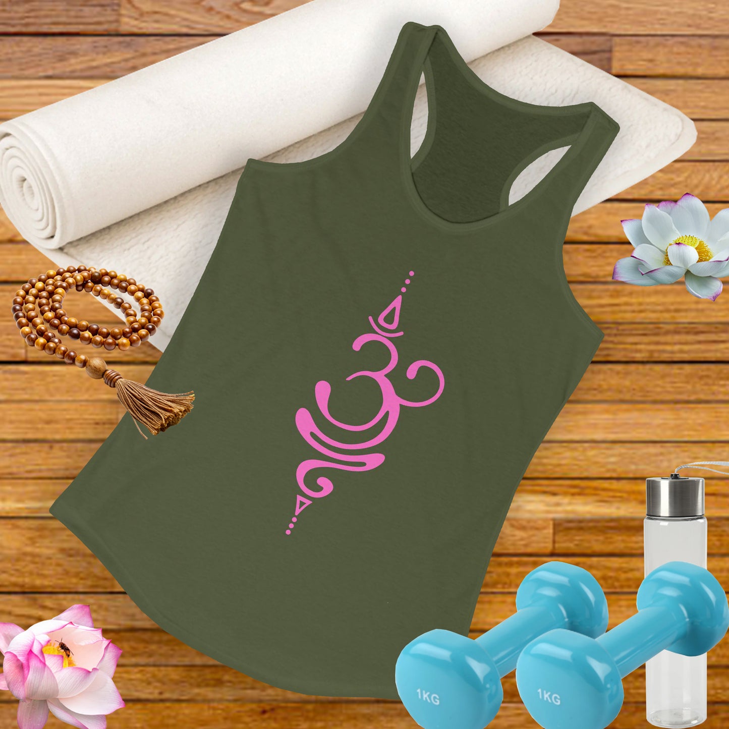 "Sacred Style" Racerback Tank - Modern Om Symbol for Yoga & Everyday Zen