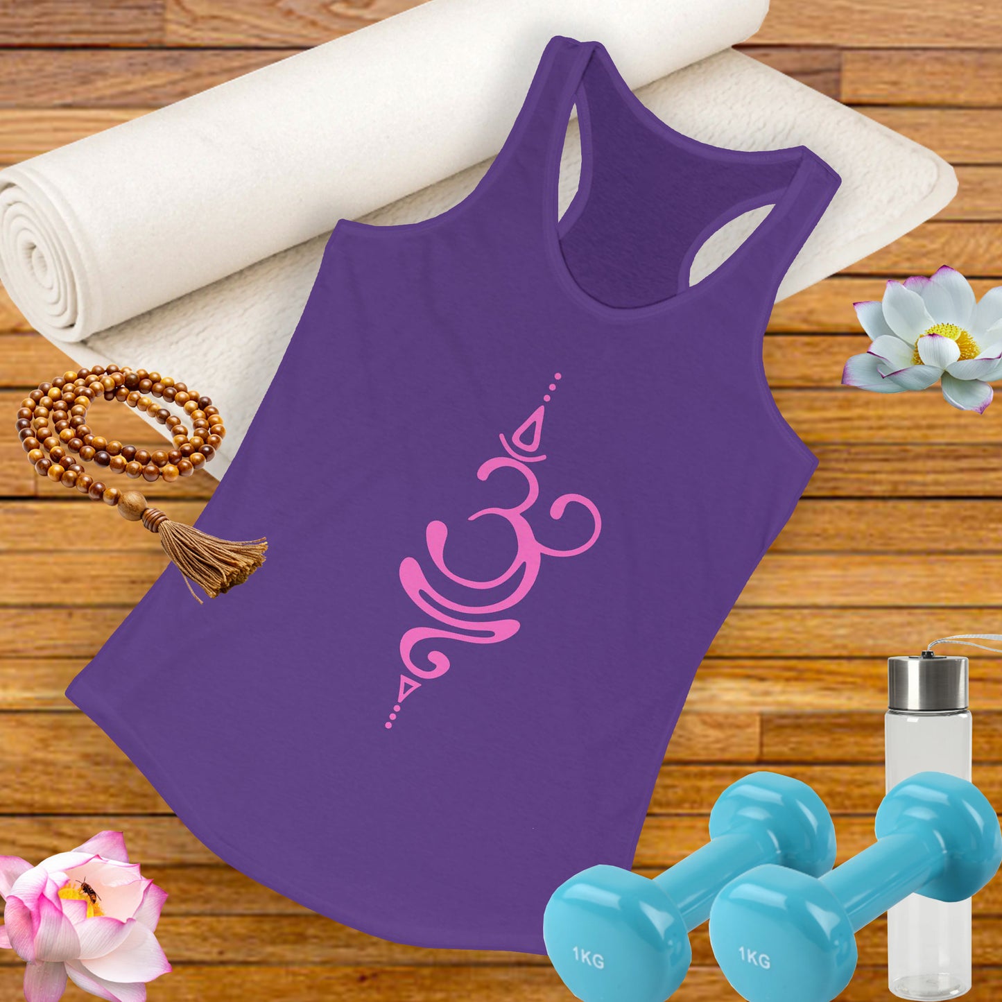 "Sacred Style" Racerback Tank - Modern Om Symbol for Yoga & Everyday Zen