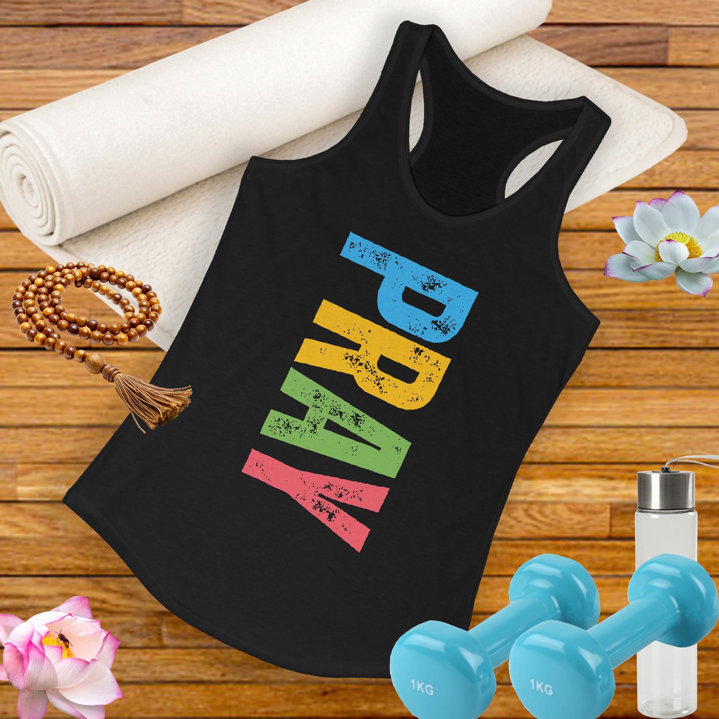 PRAY Bold Graphic Racerback Tank – Empowering, Faith-Inspired Women’s Activewear
