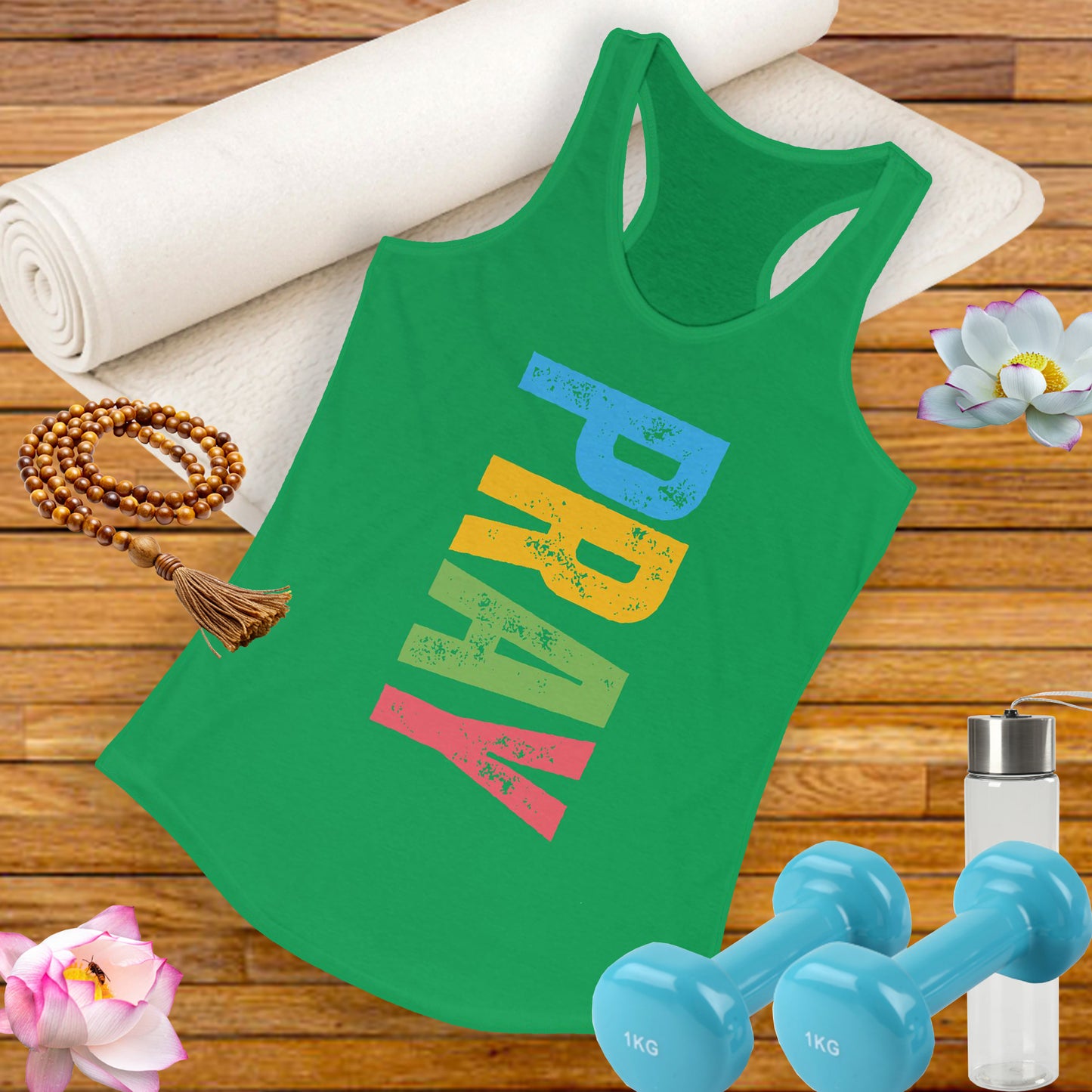 PRAY Bold Graphic Racerback Tank – Empowering, Faith-Inspired Women’s Activewear