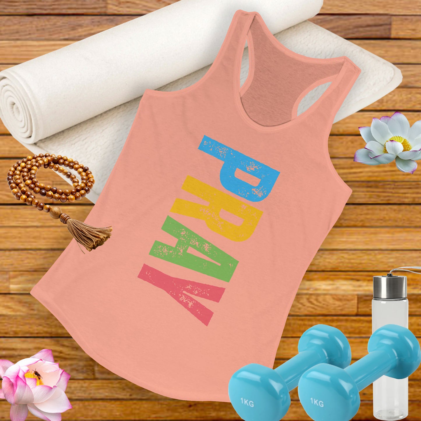 PRAY Bold Graphic Racerback Tank – Empowering, Faith-Inspired Women’s Activewear
