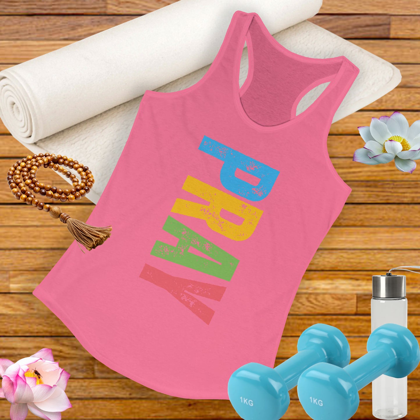 PRAY Bold Graphic Racerback Tank – Empowering, Faith-Inspired Women’s Activewear