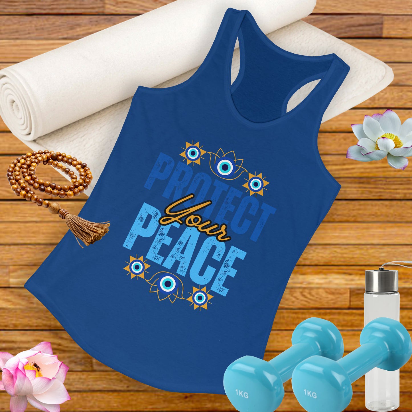 "Protect Your Peace" Tank - Wear Your Energy, Guard Your Light Women's Racerback Tank