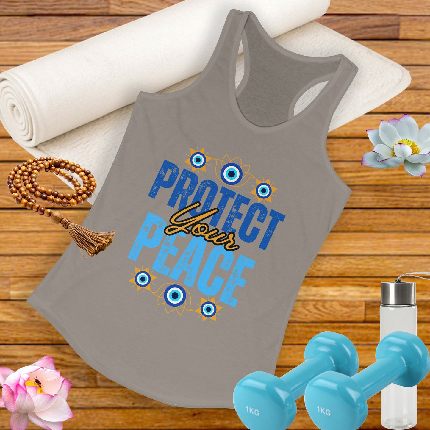 "Protect Your Peace" Tank - Wear Your Energy, Guard Your Light Women's Racerback Tank