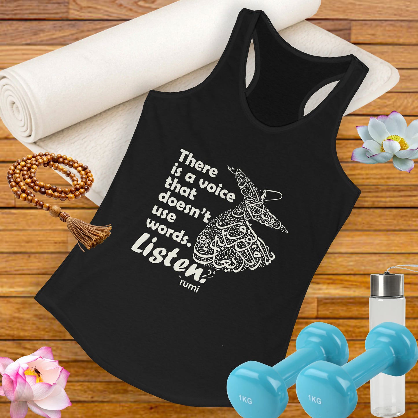 “Listen” Whirling Dervish Racerback Tank - Inspired by Rumi’s Silent Wisdom