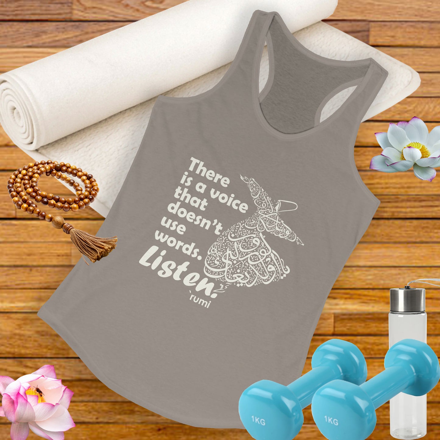 “Listen” Whirling Dervish Racerback Tank - Inspired by Rumi’s Silent Wisdom