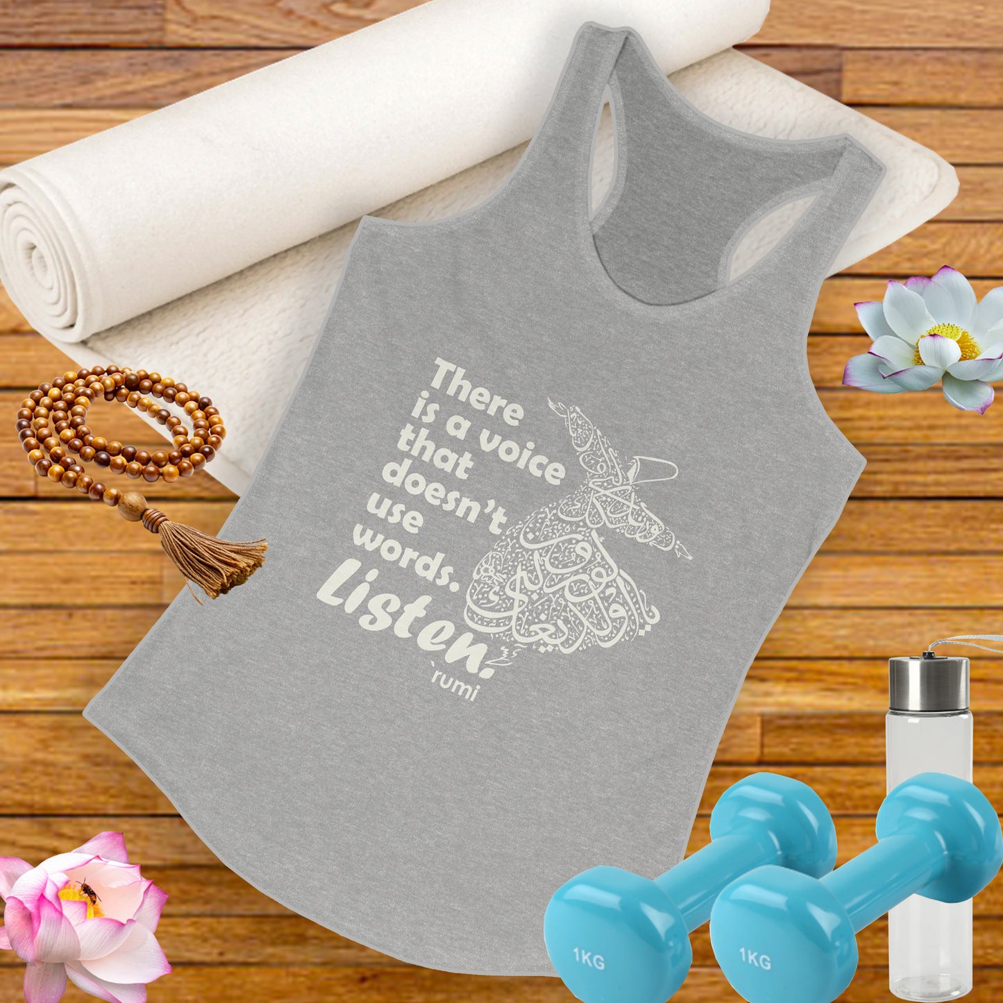 “Listen” Whirling Dervish Racerback Tank - Inspired by Rumi’s Silent Wisdom