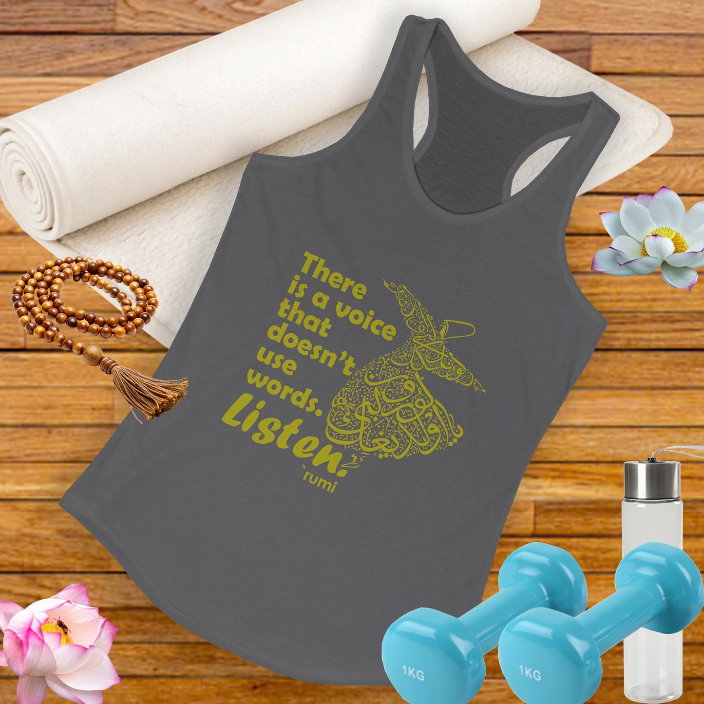 “Listen” Whirling Dervish Racerback Tank - Inspired by Rumi’s Silent Wisdom