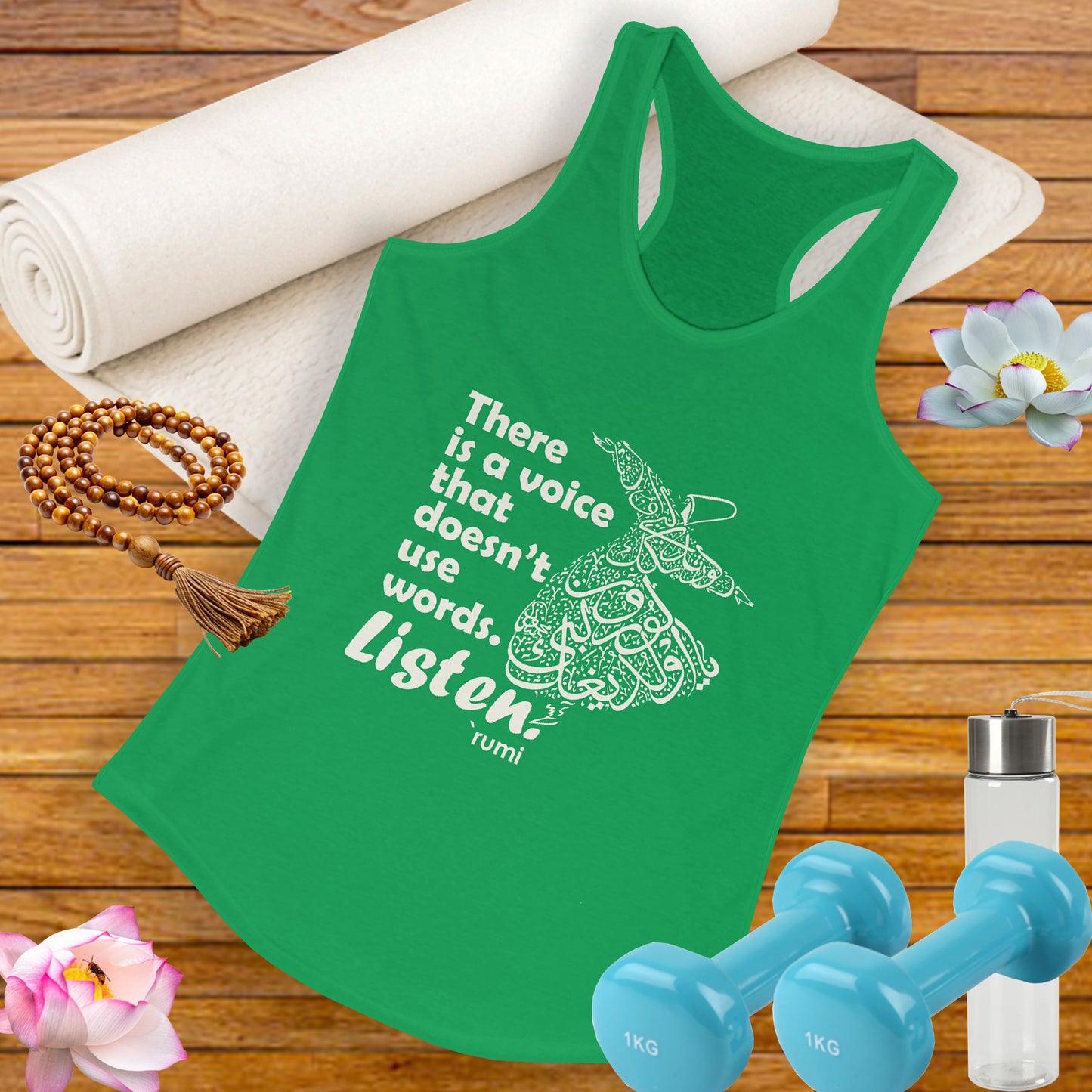 “Listen” Whirling Dervish Racerback Tank - Inspired by Rumi’s Silent Wisdom