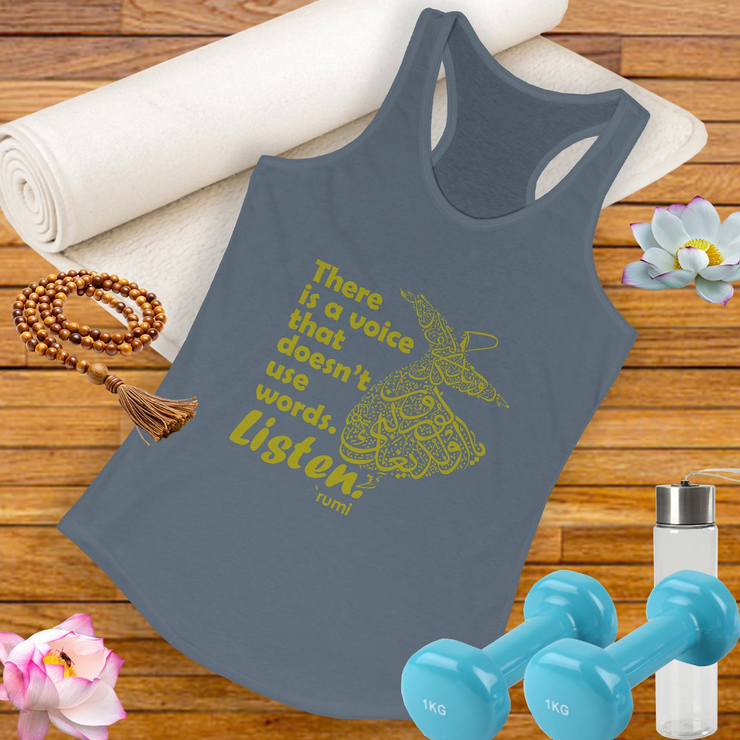 “Listen” Whirling Dervish Racerback Tank - Inspired by Rumi’s Silent Wisdom
