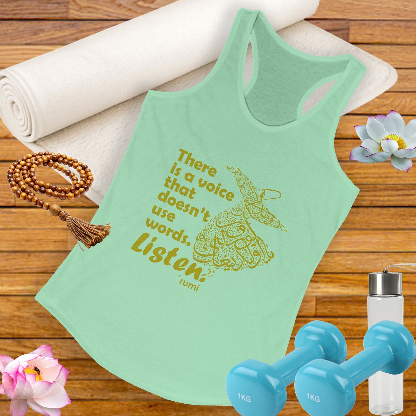 “Listen” Whirling Dervish Racerback Tank - Inspired by Rumi’s Silent Wisdom